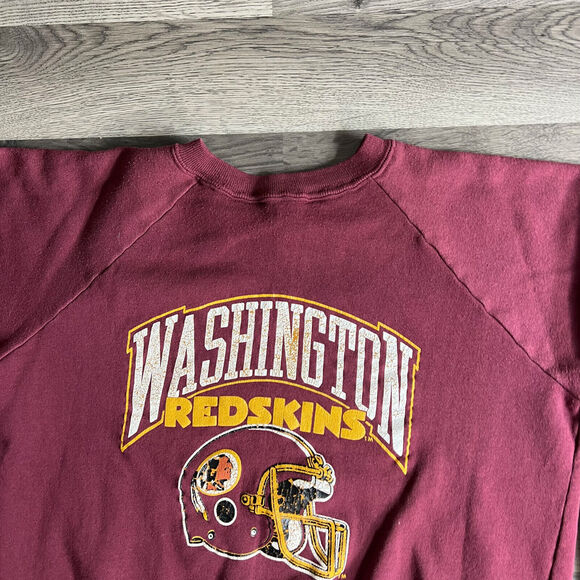VTG Washington Redskins Sweatshirt Fits Large Raglan NFL Football Champion 1980s - Picture 2 of 16